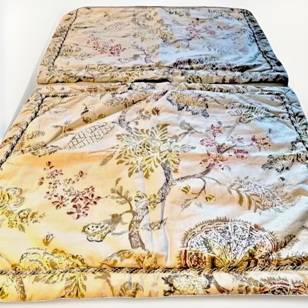 Croscill Pillow Sham 2PC Set Luxury Cotton Quilted Country Cottage Earthtones